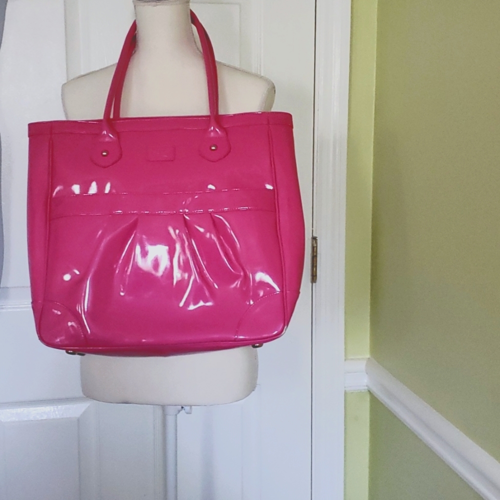 Jumbo-Sized Patent Leather Pink Tote